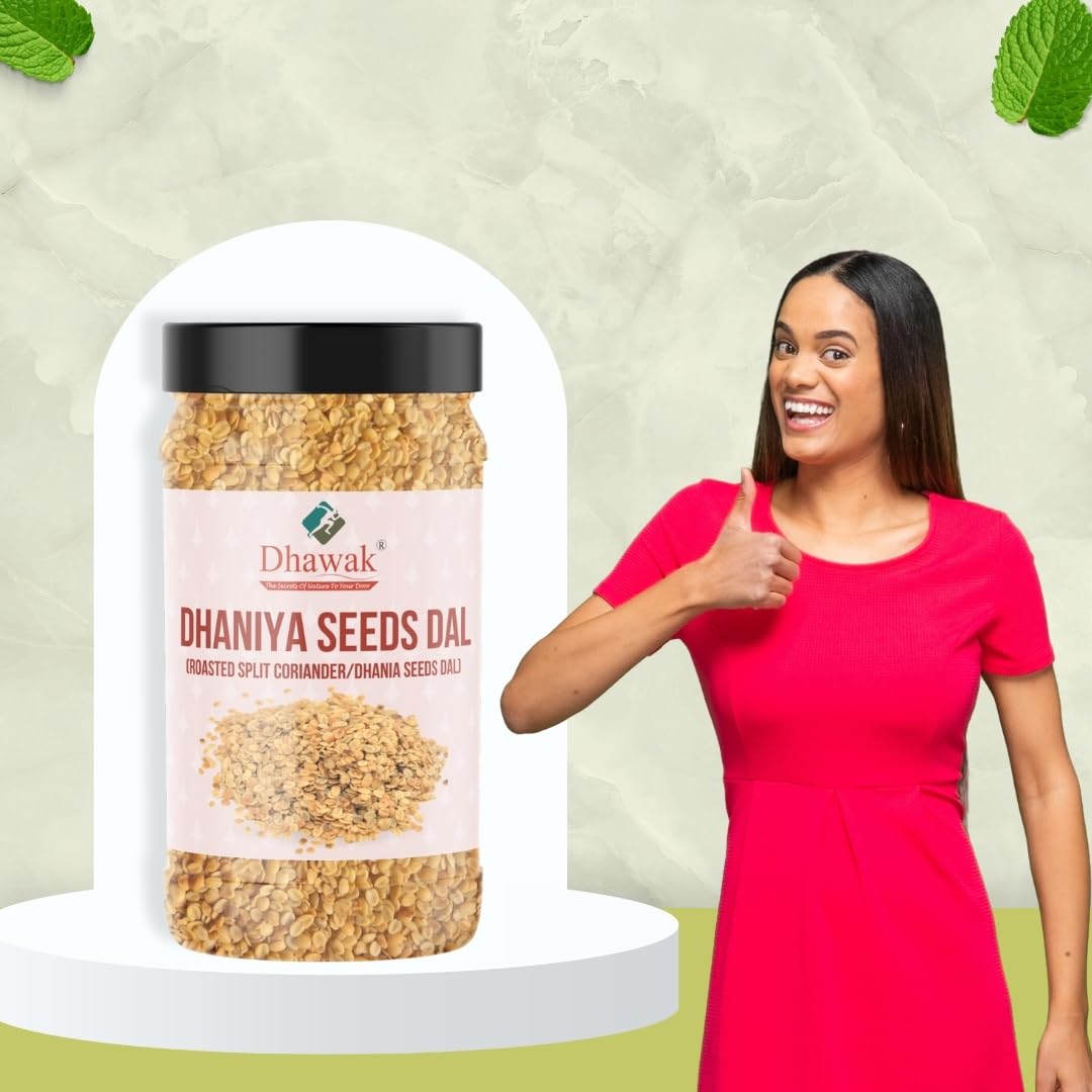 Dhawak Dhaniya Dal Roasted 500 Gms | Roasted Split Coriander Seeds [Jar Pack] - Image 9 thumbnail