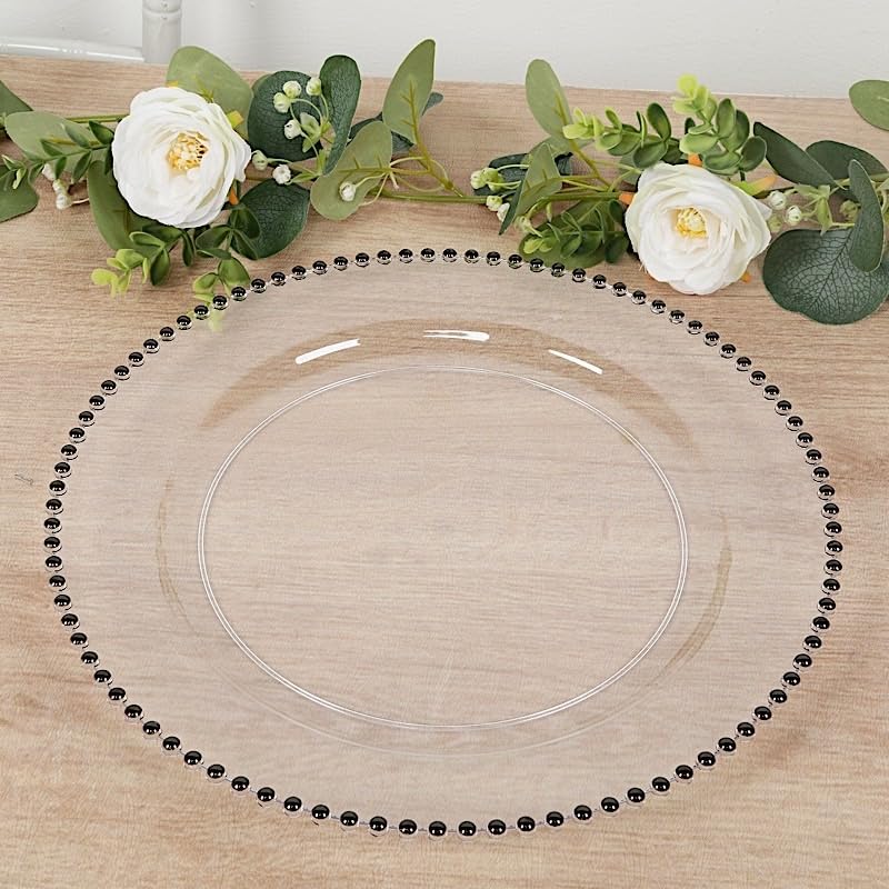 Platos Cargadores Redondos 13 in BalsaCircle Clear Black miniatura 2