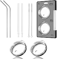 Vista 1 de ZYTC tapas a pruebas de salpicaduras y derrames con sorbetes y cepillos de limpieza, SYNCHKG121401, Blanco, 1