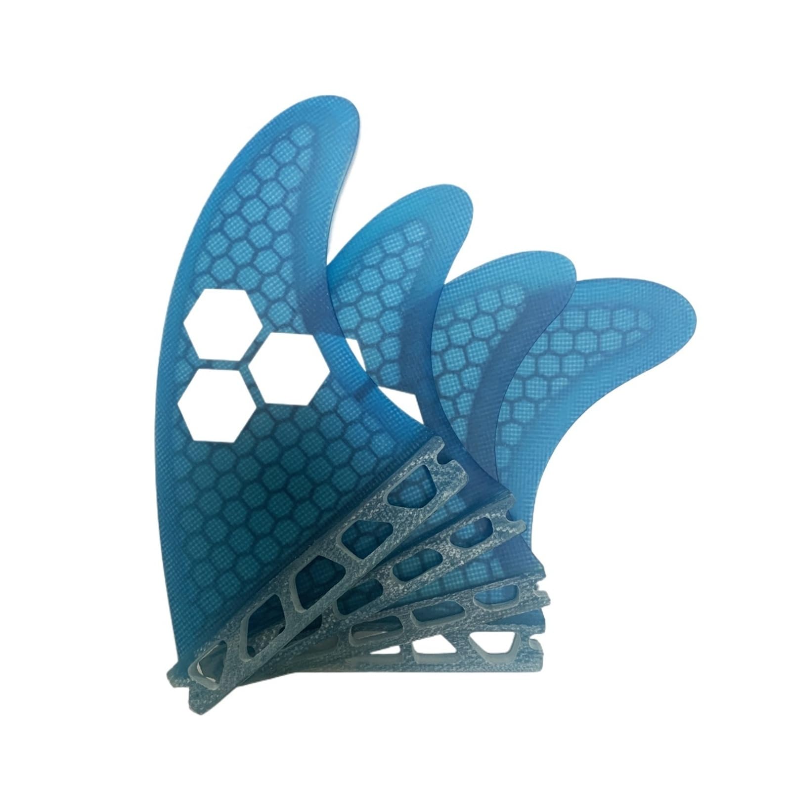 Juego de quillas cuádruples con Base pestaña única, Fibra Vidrio for Tabla Surf, Honeycomb G5 GX 4 Piezas