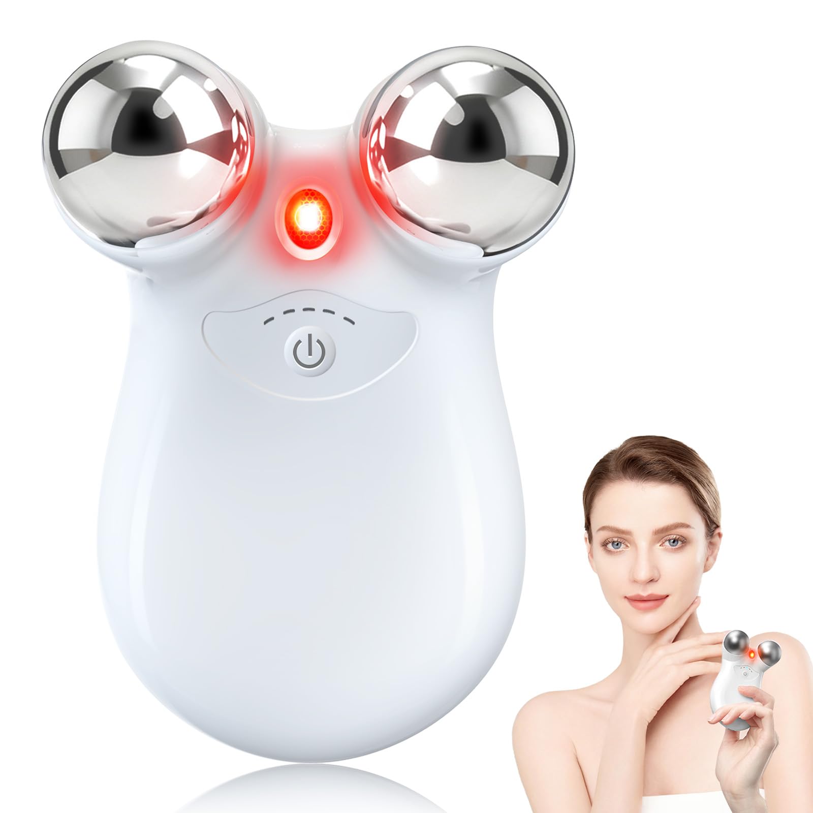 Photo 1 of 2-in-1 Red Light Microcurrent Facial Device | Enhances Lifting & Firming Capabilities | Reduces Wrinkles and Puffiness | Smart Photon Micro-Current Device, Model:EP-300