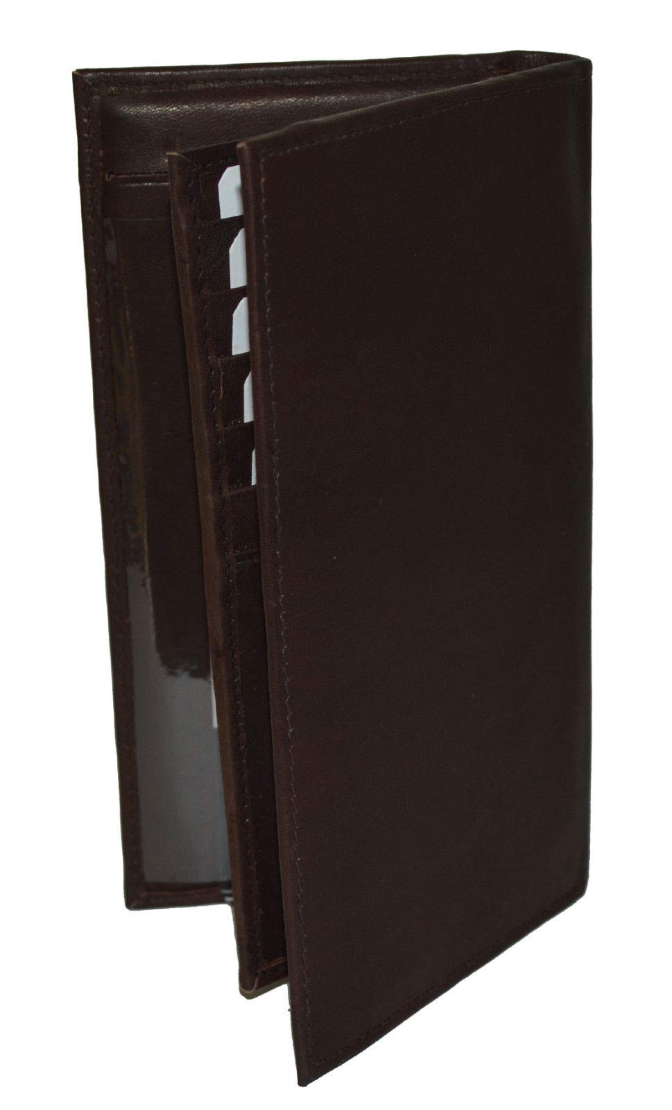 New Black Real Leather Slim Checkbook Cover Organizer Wallet H586 NWT