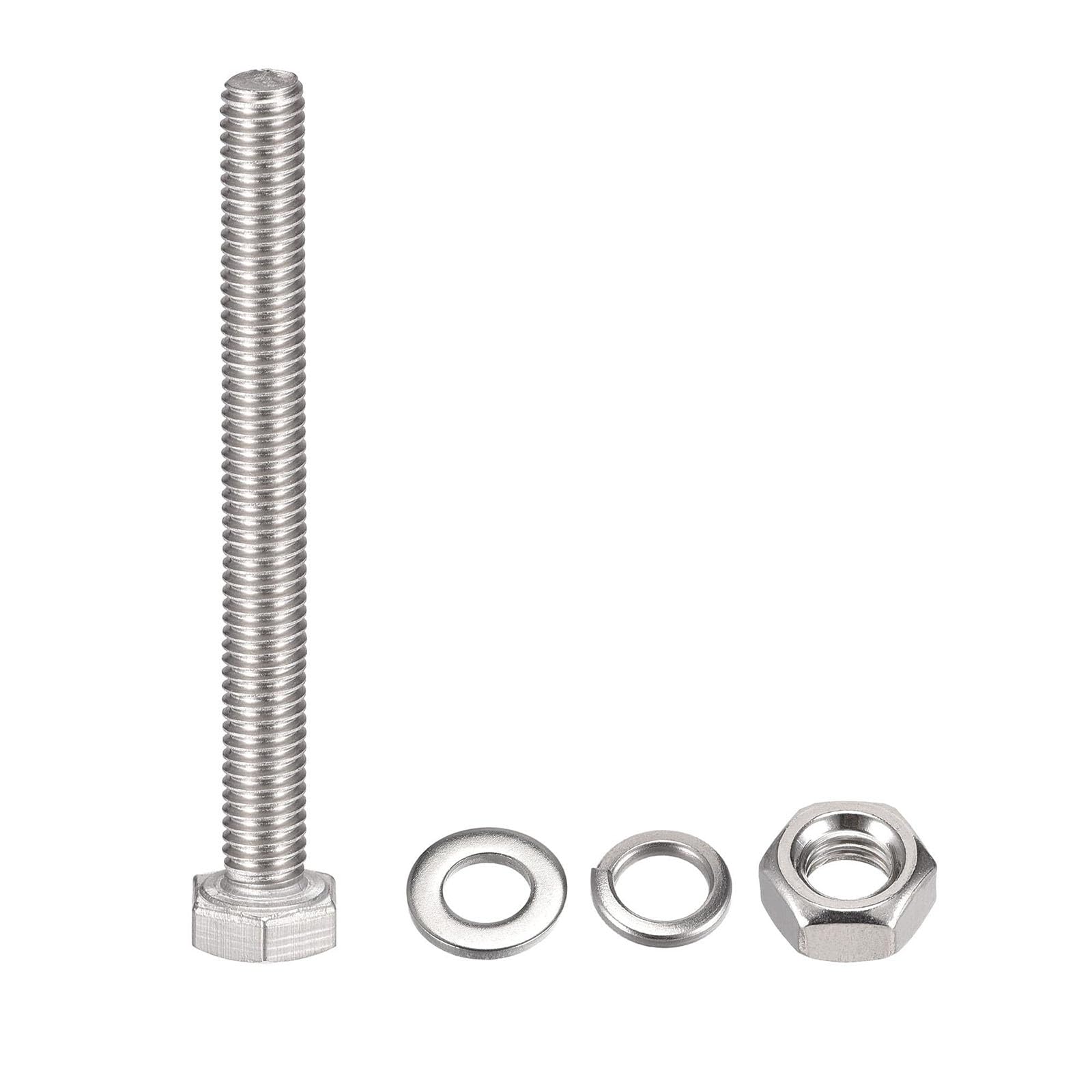 TOP-VIGOR 6Pcs M6 x 65mm Hex Head Screws Bolts, Nuts, Flat & Lock Washers Kits - Image 3
