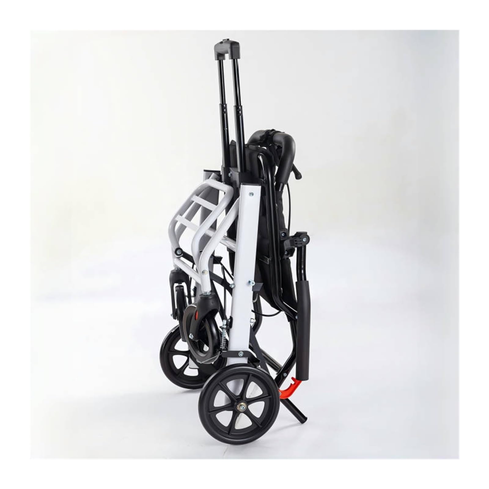 Silla de Ruedas Ligera Plegable para Mayores - Silla Plegable Compacta con Respaldo Ajustable y Ruedas Antideslizantes, Ideal para Viajar, Casa y Paseos