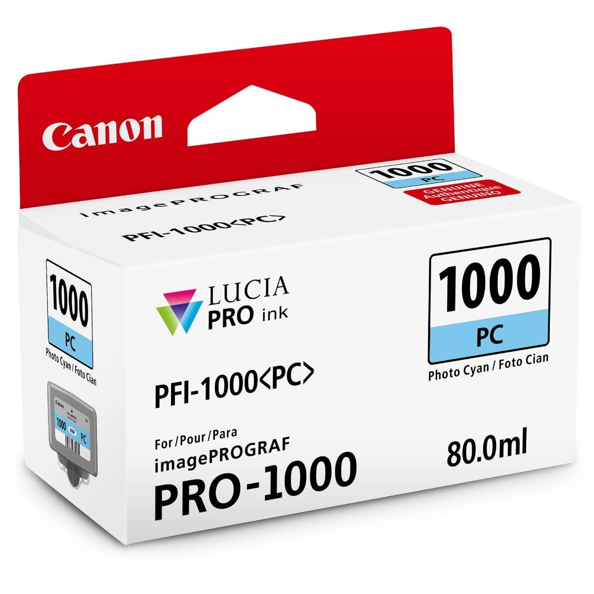Canon Tintenpatrone PFI-1000 PC Fotocyan ORIGINAL für imagePROGRAF PRO-1000 – Bild 2