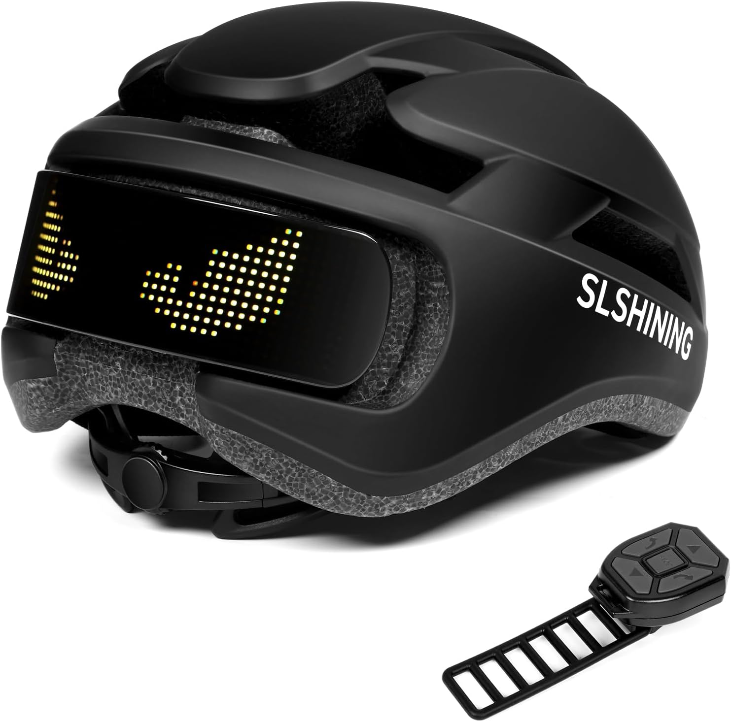 Gelrova LED Bike Helmet with Light - DIY LED Screen Display Helmet for Scooter, Bicycle, Bicycle Helmet Light for Adult Men and Women