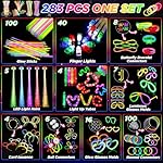 Party Supplies, Glow in the Dark Party Favors for Adults Kids, 27 Carnival Accessories, 56 LED Light Up Toys Bulk, 100 Glow Sticks Party Pack, Neon Party Supplies & Decorations - Image 5