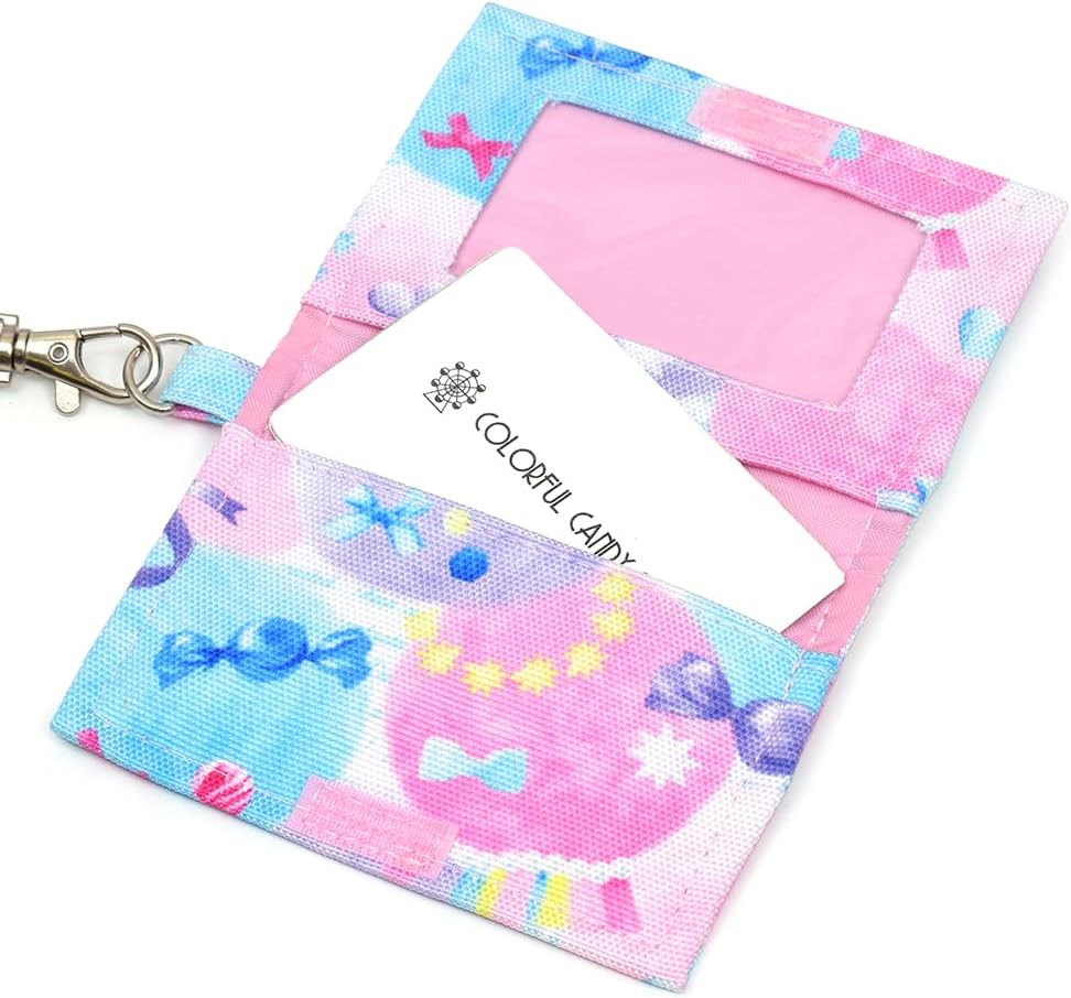 COLORFUL CANDY STYLE Pass Case, PET Fluffy Cute Candy Pop