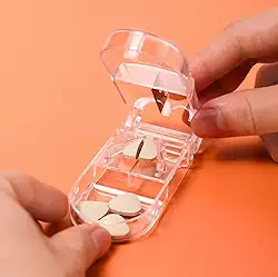 Cortador De Comprimidos Porta Remédios Cápsulas Com Reservatório