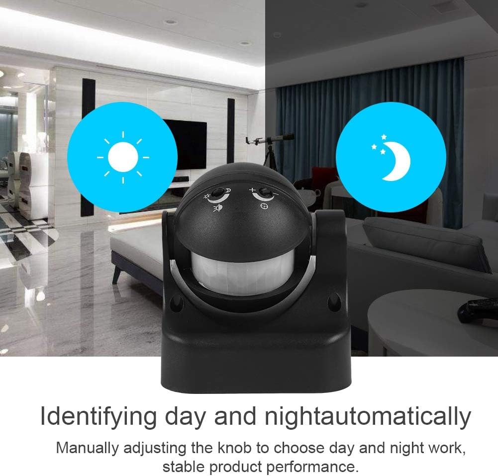 Sonew TS-A110 Infrared Sensor Switch IP44 Outdoor PIR Security Motion Sensor with 180 Degree Induction Angle,Super Long Induction Distance 15 m(Black)