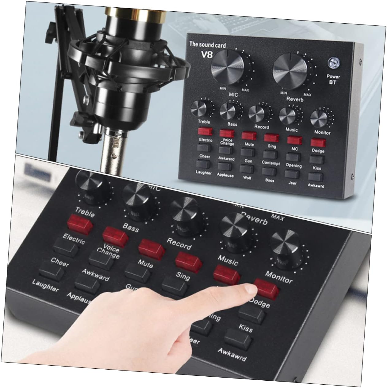 Generic Live Streaming Kit 10 Warm-up Effects Sound Card Ktv Broadcasting Microphone