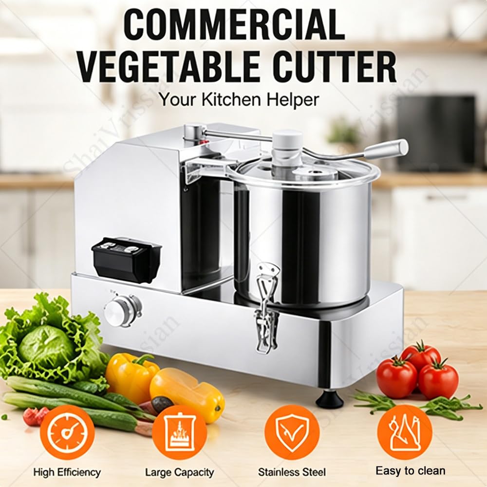 Affettatrice Verdure Commerciale,Trita Pomodori,Strumento Essenziale per Pizzerie,Preparazione di Melanzane,Zucchine,Funghi,Carote,Taglio Rapido,Alta capacità 9L