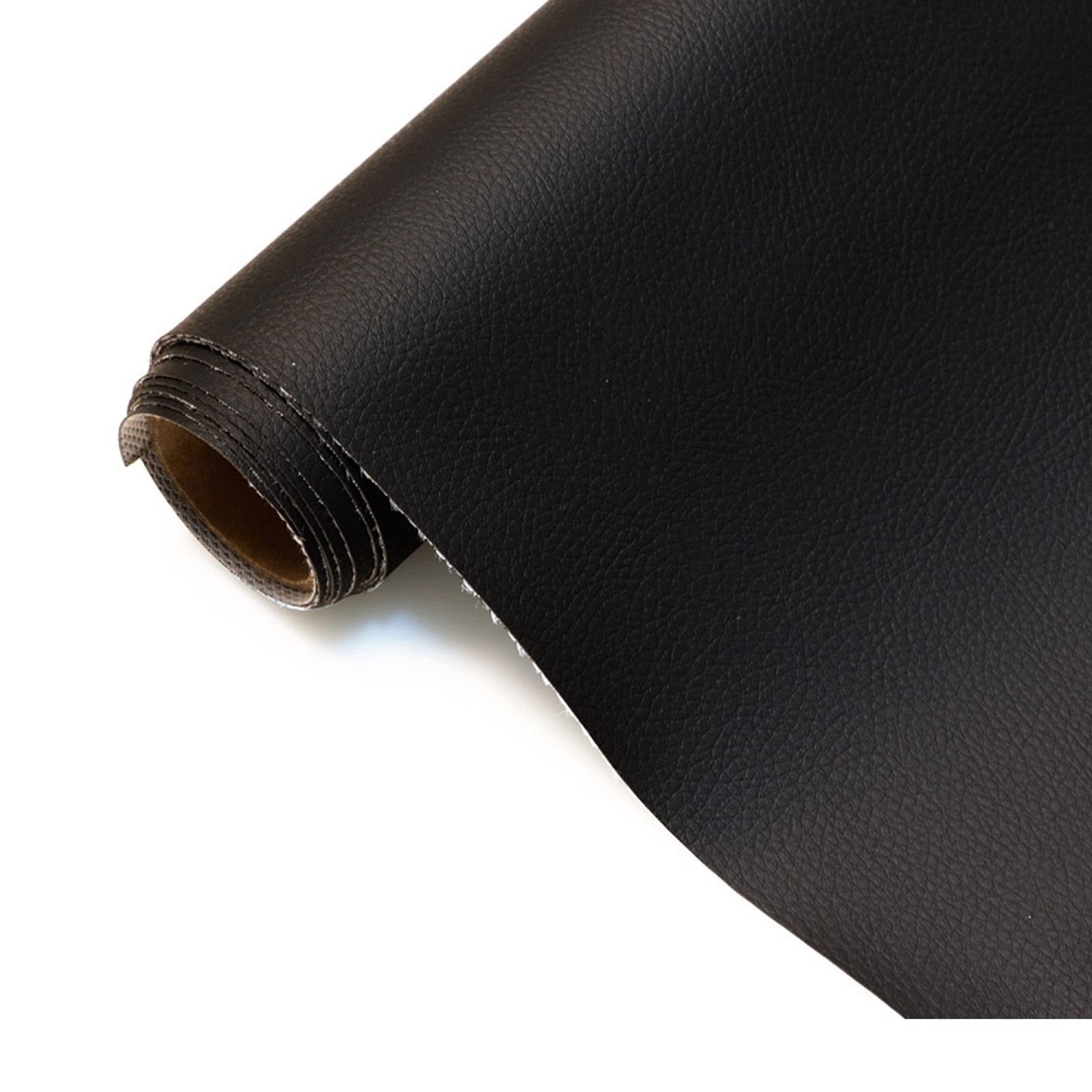 Matière imitation cuir au grain fin tissu d'ameublement tapisserie noir 160cm