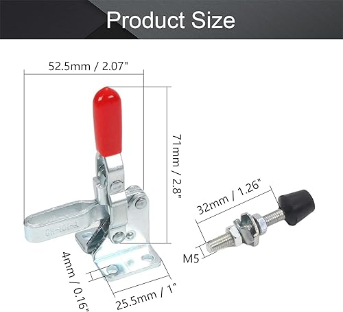 Miniatura 2 de Utoolmart Abrazadera de palanca vertical GH-101-A abrazadera de liberación rápida 110.2 lbs Capacidad de retención de 5 piezas