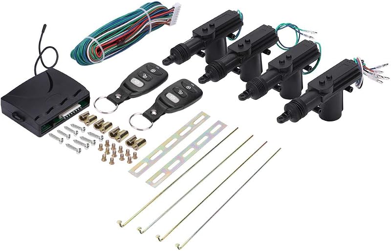 Sistema de entrada sin llave, sistema universal de bloqueo y desbloqueo de puertas de automóvil Control remoto Vehículo con bloqueo automático Kit de entrada sin llave de seguridad con actuadores de bloqueo de 4 puertas