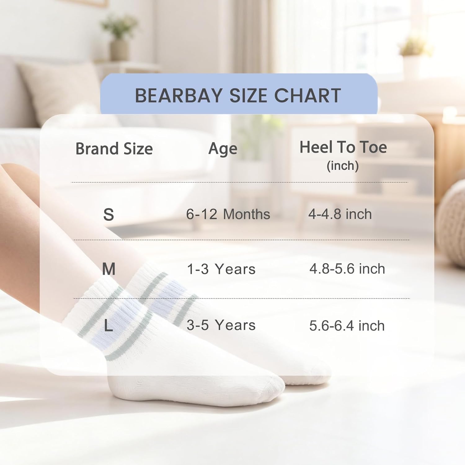 Non-Slip Toddler Grip Socks with Anti Skid Soles, Unisex Cotton Crew Ankle Socks for Baby Boys Girls Kids - Image 3