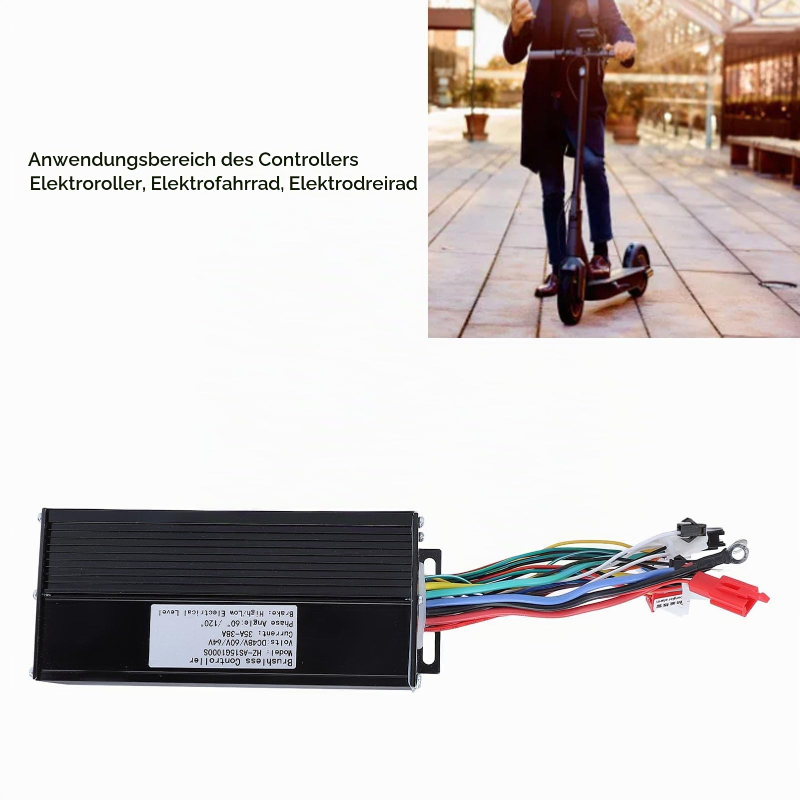 BuyWeek Brushless Motor Controller, 48V 60V 64V 1000W Bürstenloser Motor Controller für Elektrofahrrad Elektroroller E-Bike Scooter (HZ-AS15G1000S)