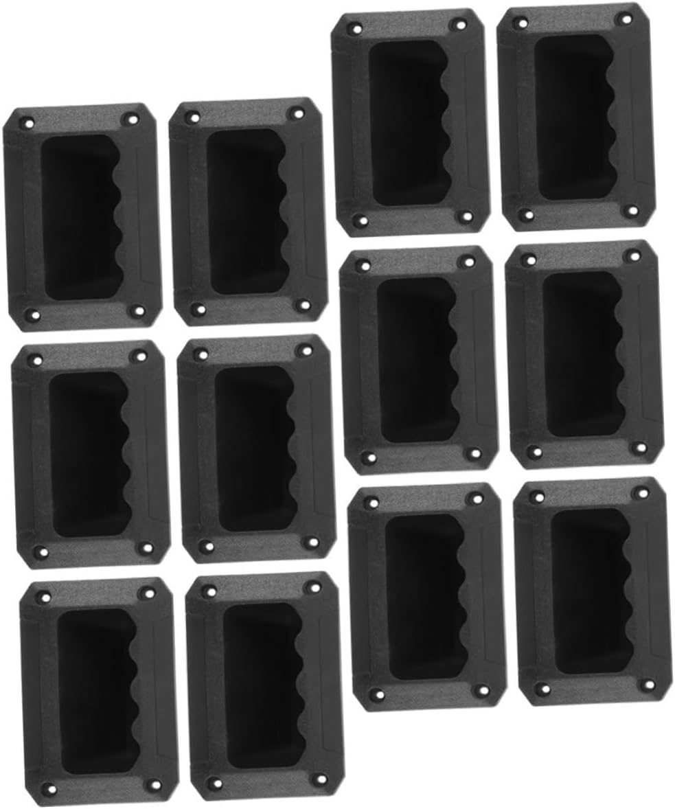 Homoyoyo 12pcs Recessed Plastic Speaker Handle for Cabinets Lightweight Easy to Install Side Handle for Audio Speakers for Stage Use and Replacement