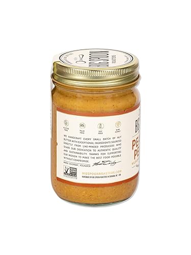 Miniatura 4 de Big Spoon Roasters Mantequilla de cacahuete con miel orgánica de flores silvestres y sal marina, mantequilla de maní baja en azúcar con miel cruda,
