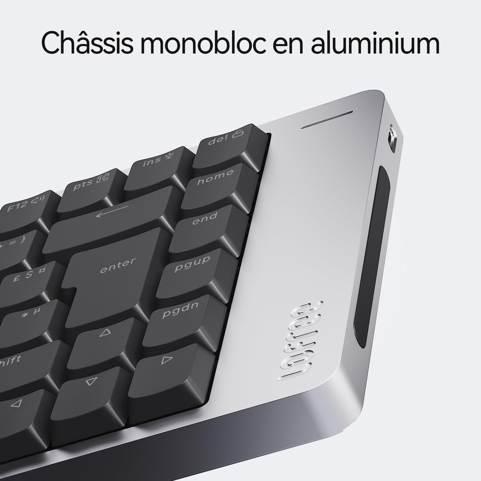 LOFREE Flow2 Clavier mécanique Ultra-Fin AZERTY, Alliage d’Aluminium, switches tactiles Pulse, sans Fil Rechargeable 3 Modes, Windows/macOS (Gris Spatial, 100 Touches)