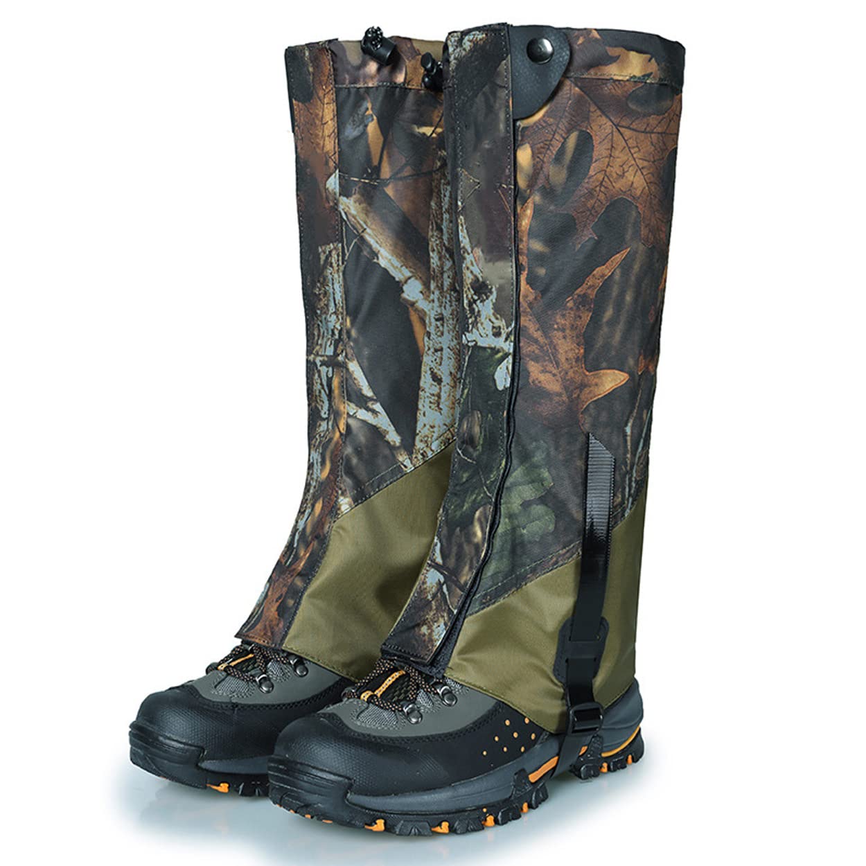 LANGWEI Guêtres De Jambe Camo, Guêtres De Botte De Neige Imperméables, Guêtres De Serpent Anti-Déchirure pour Hommes Femmes Chasse Camping Marche Escalade Ski
