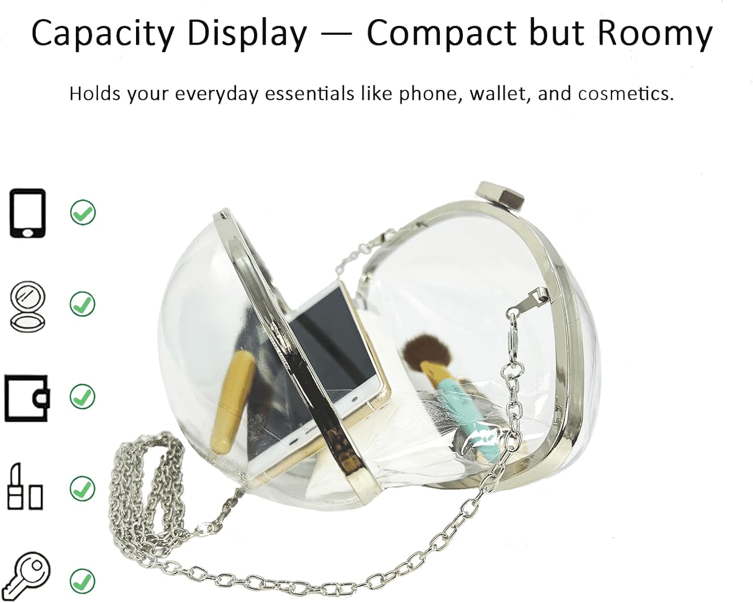 Football Purse with Charm Clear Game Day Bag Crossbody Novelty Clutch Women's Clear Shoulder Bag for Stadium Events - Image 3