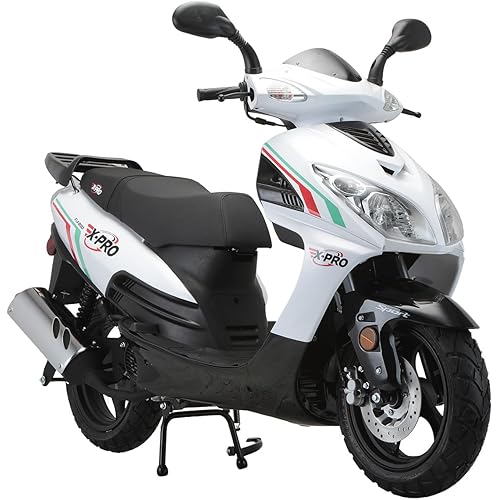 X-PRO 150cc Moped Street Gas Moped 150cc Adult Bike with 13" Aluminum Wheels!(White)