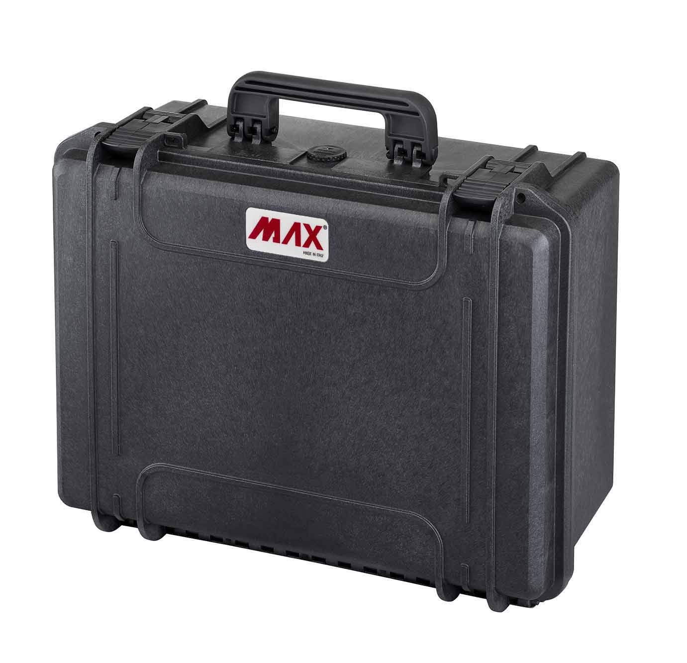 MAX Cases - MAX465H220HDS.079 Negro - Maleta hermética con espuma pre-cortada a cubetas de alta densidad - dimensiones internas 465 x 335 x 220 mm
