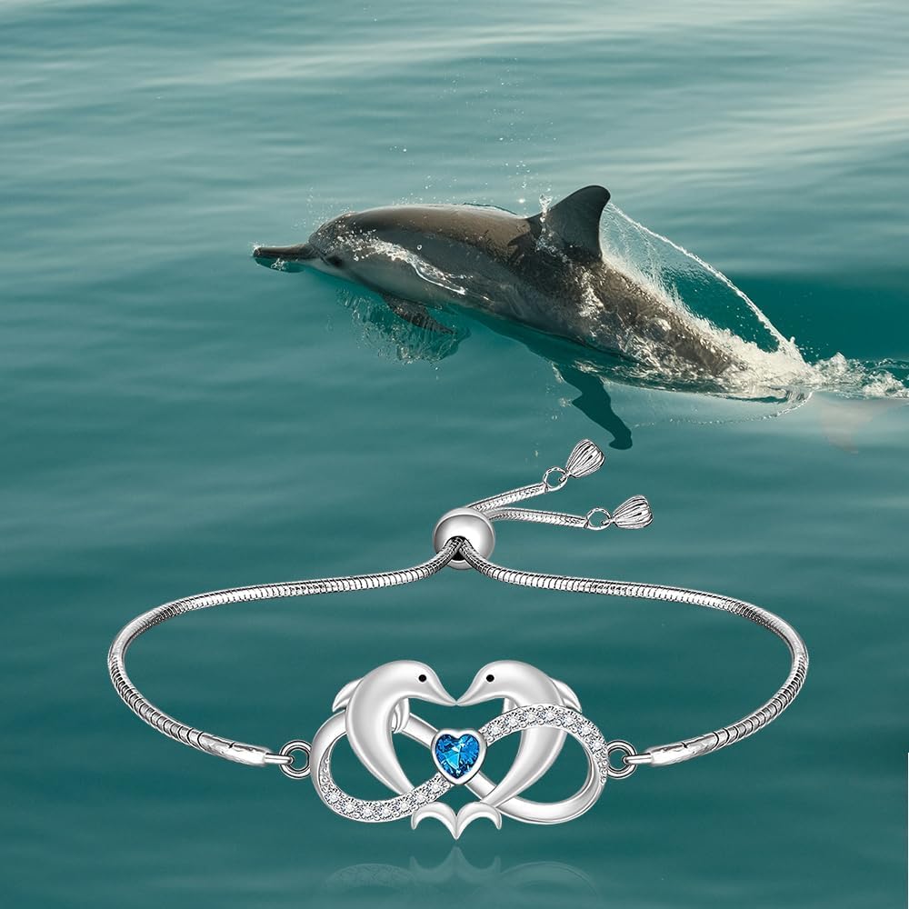 Chrsitmas ST Patricks Day Shamrock Hummingbird Sea Turtle Dolphin Black Cat Dog Paw Print Elephant Cardinal Bracelet for Women Sterling Silver Cute Animal Celtic Knot Adjustable Jewelry Gifts - Image 5