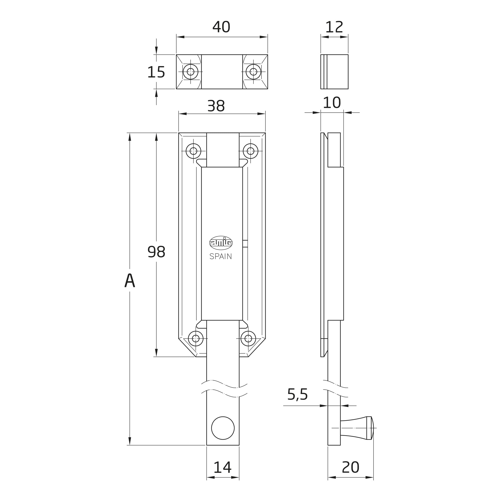 Image secondaire de Goupille de Jante Amig en Acier Inoxydable pour Portes Intérieures