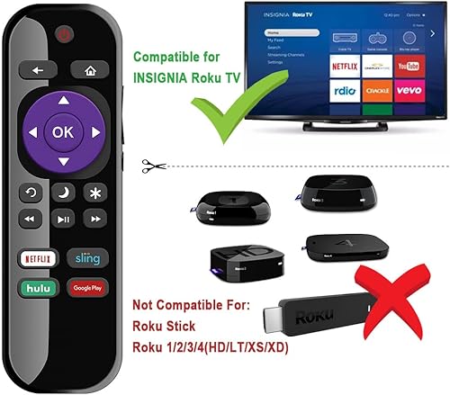 Miniatura 2 de Nuevo control remoto NS-RCRUS-17 para Insignia Roku TV NS-24DR220NA18 NS-32DR310NA17 NS-32DR420NA16 NS-32DR420NA16A NS-32DR420NA16B NS-39DR510NA17