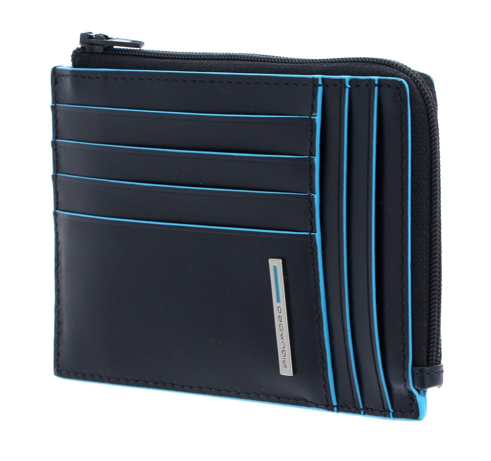 Piquadro Blue Square Portamonete con 8 Alloggiamenti per Carte di Credito, 12 cm, 0.43 litri, Blu Notte