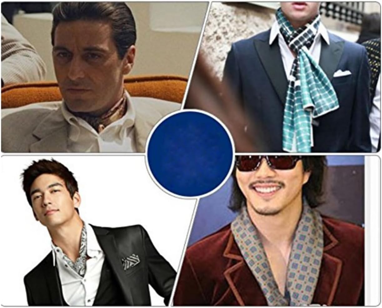Mens 100 Silk Scarf Double Layers Fashion Wrap Neckerchief Formal Business Casual Party - Image 6