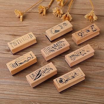 木製スタンプ 3点セット　はんこ　女の子　レトロ　ティナの夢　コラージュ　可愛い 木製スタンプ 3点セット はんこ 女の子 レトロ ティナの夢