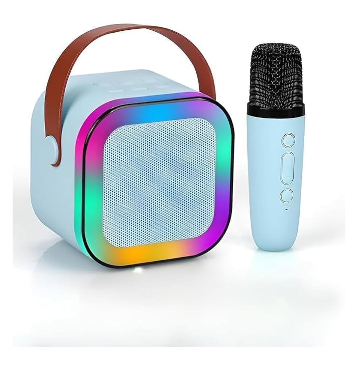 K12【USB-C-Charging Blue with 1 Mic】 Kids Karaoke Microphone Wireless Bluetooth Speaker with RGB LED Lighting for Kids (B0D9T4SVTQ) Amazon Price History, Amazon Price Tracker