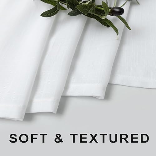 Miniatura 6 de KOUFALL Cortinas de ducha blancas de 80 pulgadas de largo para baño, tela de lino natural, impermeable, juego de cortinas de ducha con ganchos, 72