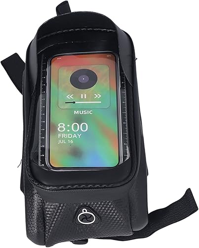 EMUKOEP Bike Phone Front Frame Bag Waterproof Touchscreen Bike Phone Mount Top Tube Bag Cycling Pouch for Phone Under 7.2 Inches