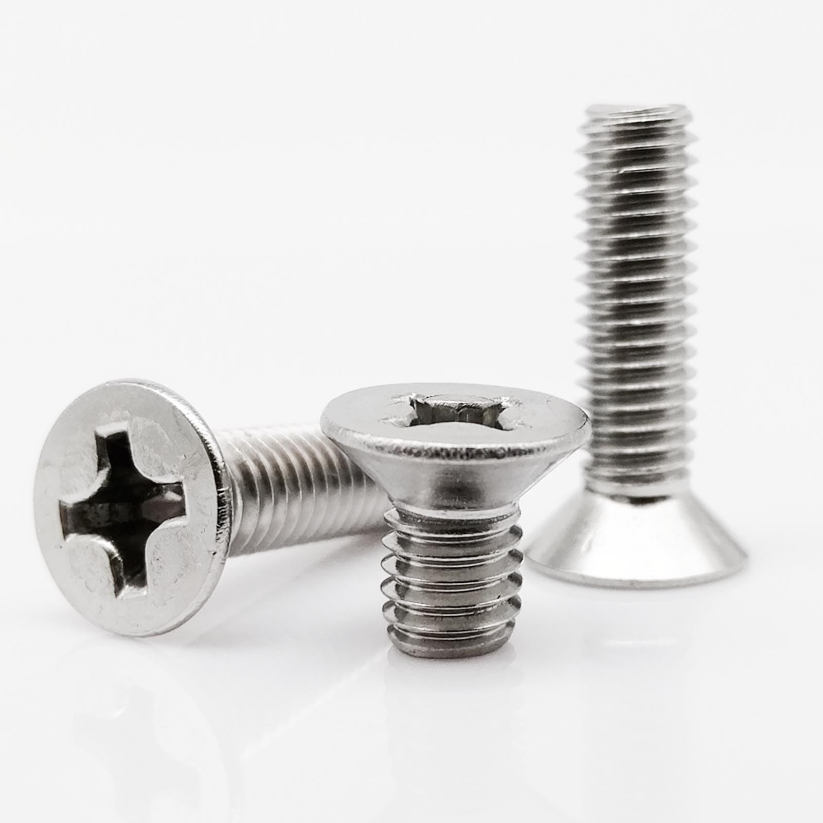 Tornillo autorroscante 5/50 piezas M1 M1.2 M1.4 M1.6 M2 M2.5 M3 M3.5 M4 M5 M6 M8 A2-70 304 acero inoxidable cruz Phillips plana cabeza avellanada tornillo cubierta (60 mm, M6 10 piezas)