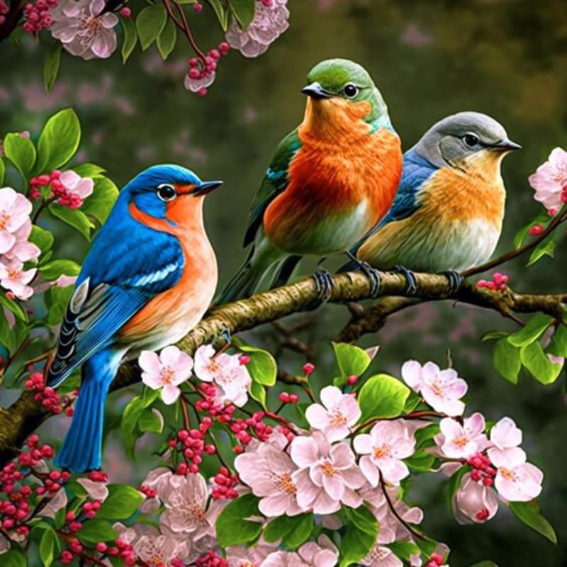 Image of TULIP N TURTLE Bird of A Feather DIY 5D Diamond Painting Kit Round Dril Cross Stitch