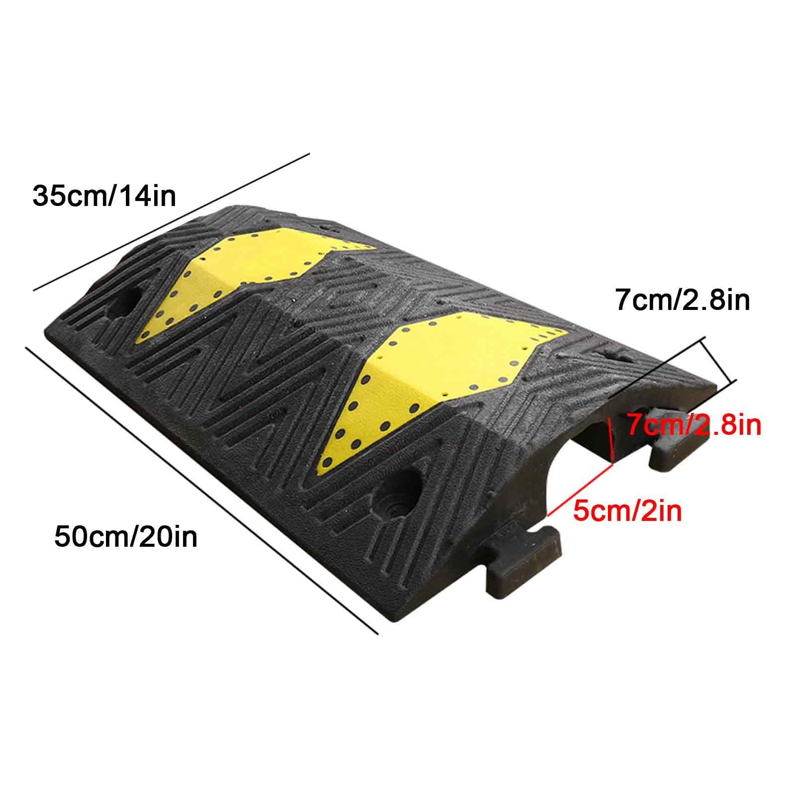 Canaleta Pasacables para Suelo, Paquete de 2 Protectores de Cables de 1 Canal para Rampas de 10 Toneladas, Reductor Velocidad para de Carretera(50x35x7cm/20x14x2.8in)
