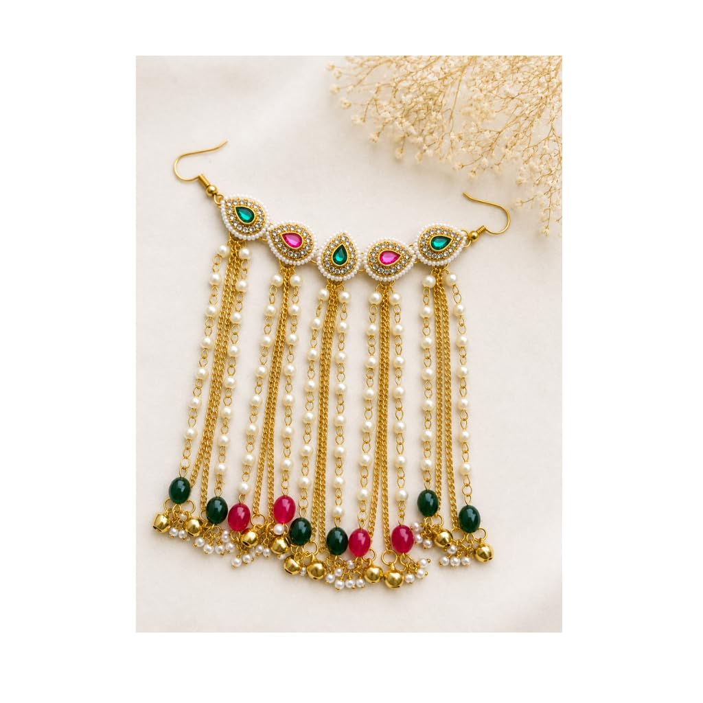 Wedding Hair Accessories for Women | Kundan Pearl Hair Clip | Bridal Juda Pin | Indian Hair Brooch | Traditional Hair Jewellery for Bun, Open Hair, Braid, Reception, Mehendi & Haldi-image-39