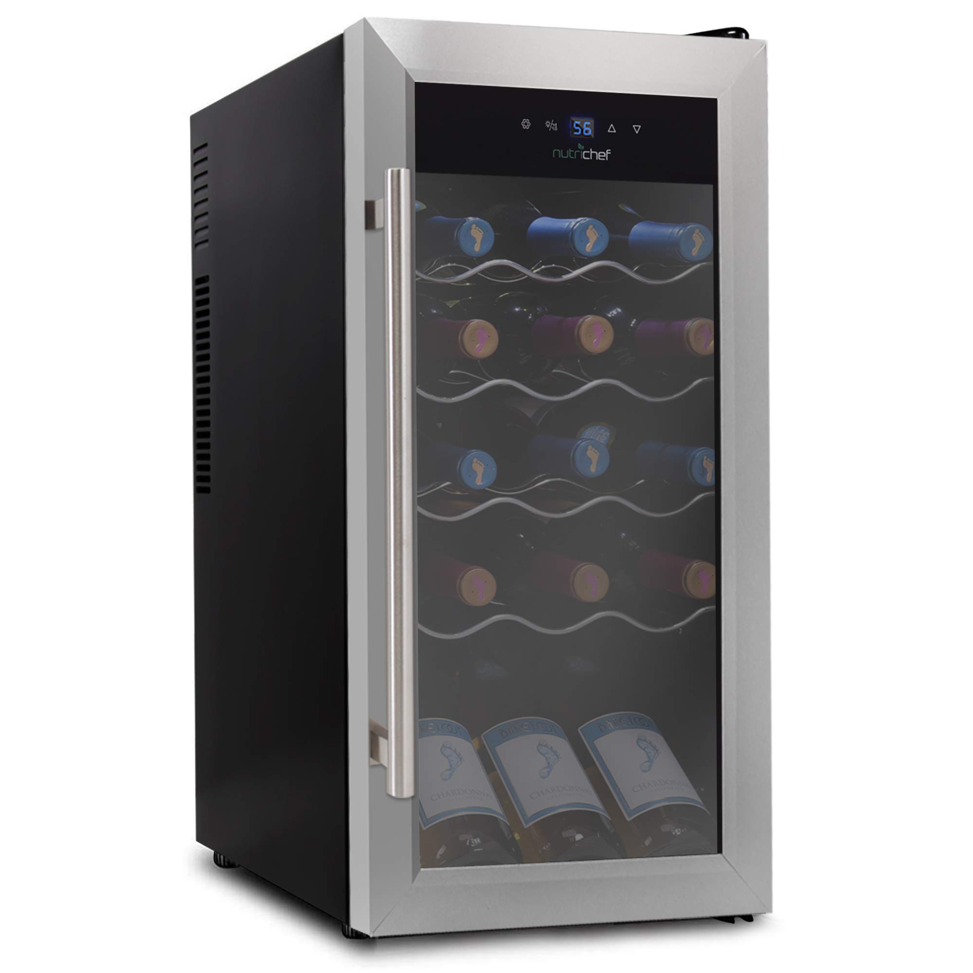 NutriChef 18 Bottle Compressor Wine Cooler Refrigerator Large