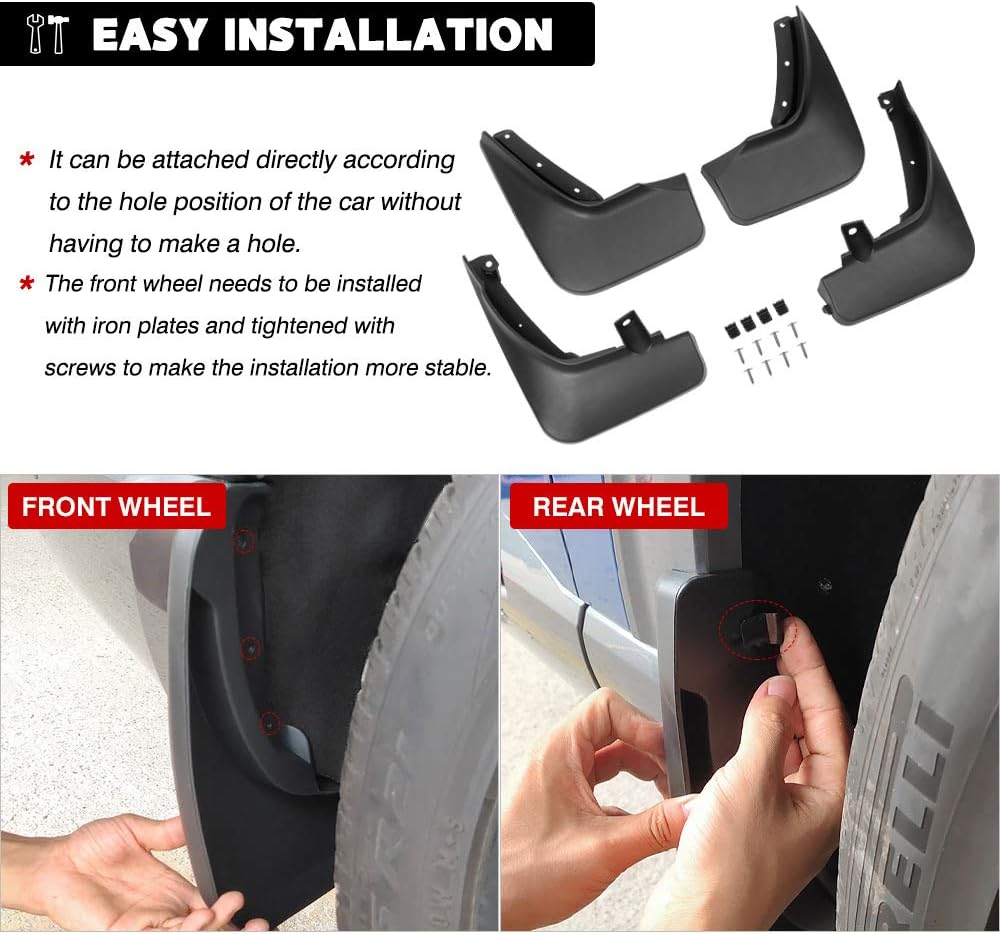 Autorder Mud Flpas Splash Guards for Ford Explorer 2020-2025 2026 Accessories Mudflap Fender Flares Front and Rear Mud Guard Set 4PCS