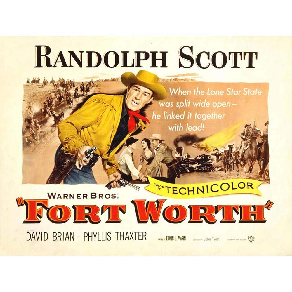 Wee Blue Coo Advert Movie Film Fort Worth Randolph Scott Cowboy Western Texas Art Print Poster Wall Decor 12X16 Inch