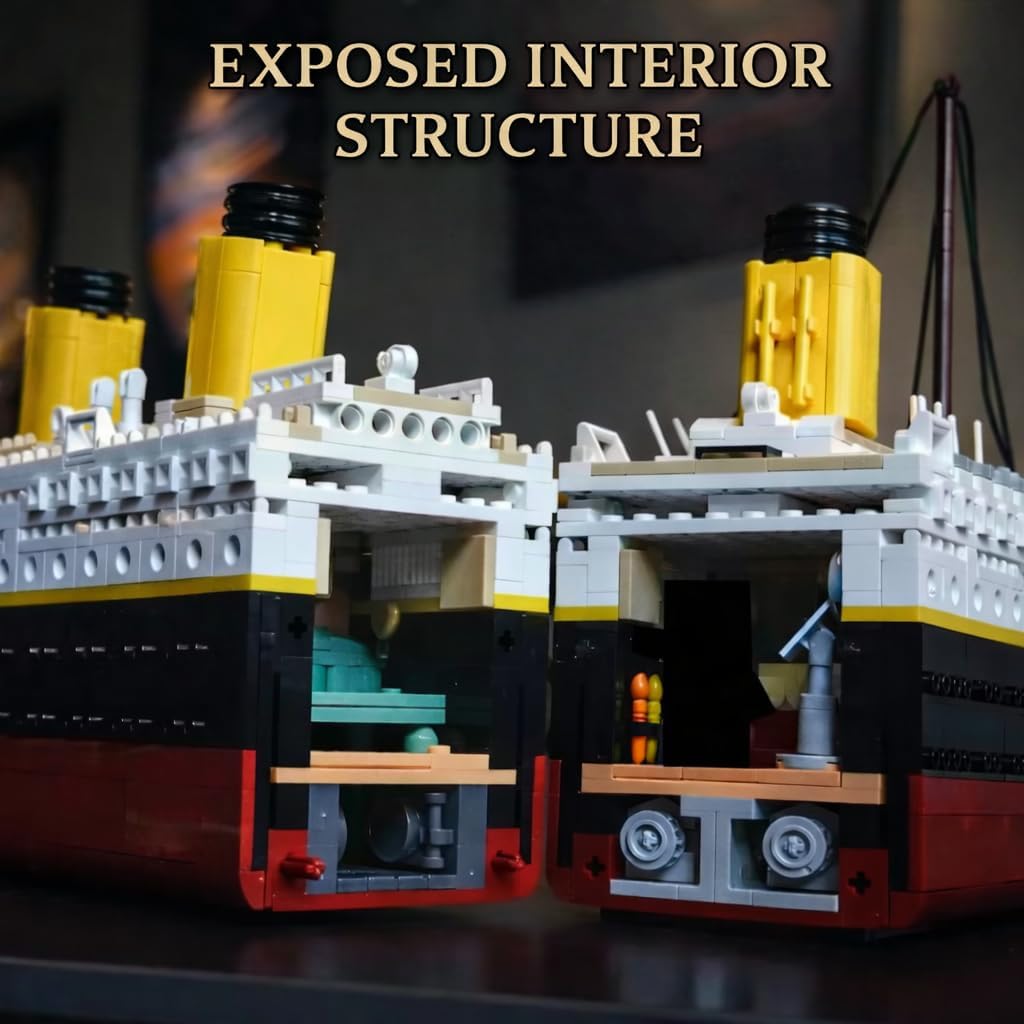 Liberty Imports Titanic Model Kit - 2022 Pieces Large Cruise Ship Building Blocks Set, STEM Educational Toy Gifts for Kids and Adults, Collectible Display - Image 6