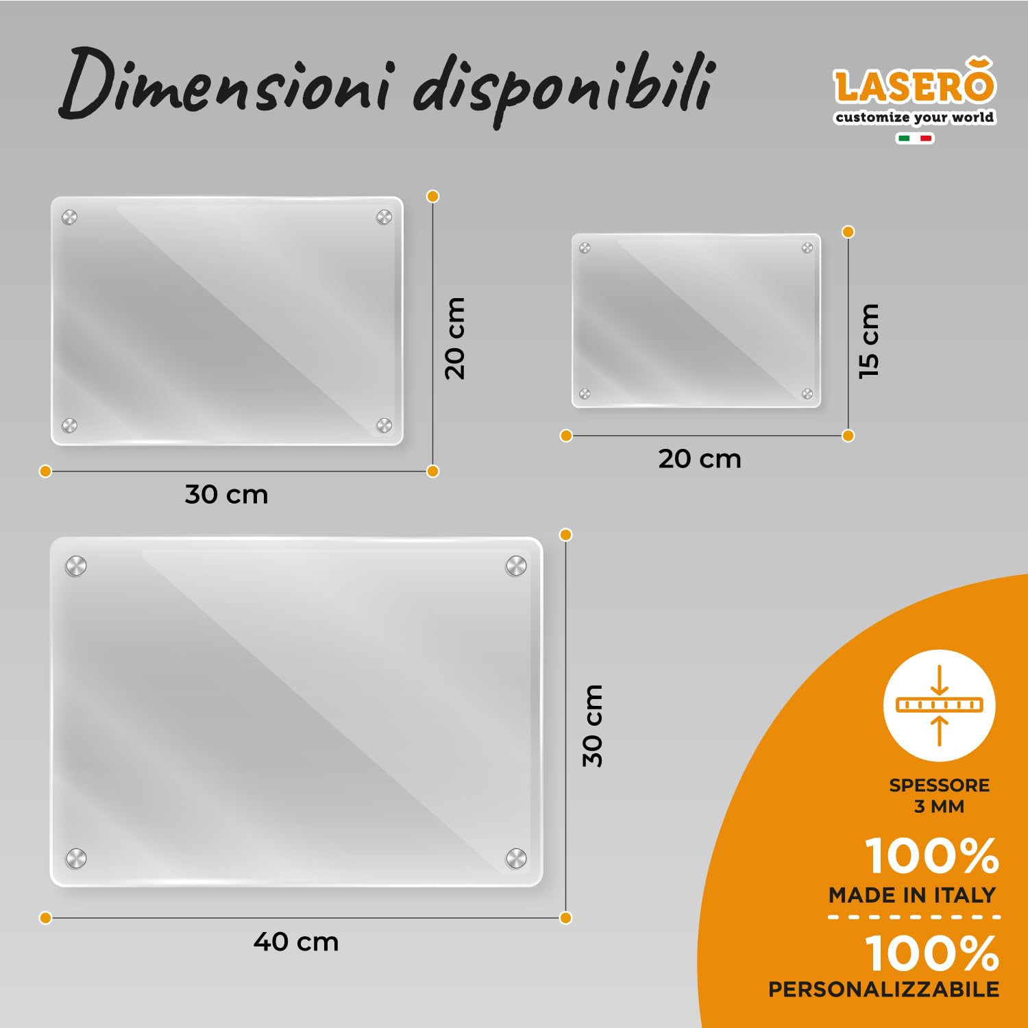 LASERO' Targa Personalizzata in Plexiglass 15x20cm- Targa Personalizzata da Esterno per Studio, Attività, Ristorazione, Hotellerie, Casa Vacanze, Cin con Logo Personalizzato