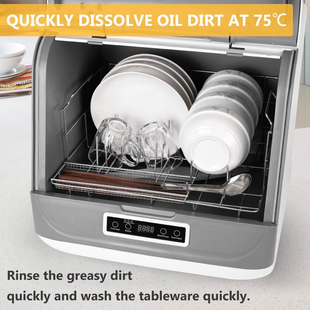 Buy HAIMIM Portable Countertop Dishwasher,4 Washing Programs, AirDry