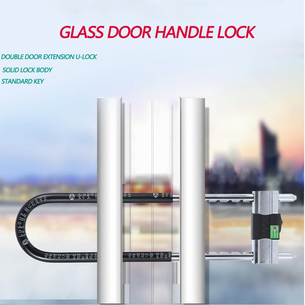 Adjustable Shackle Lock - U-Shape Shackle Lock - Bicycle Lock, fits Most pins, Ideal for Indoor and Outdoor use (Black)