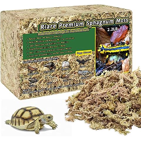Riare 2.2LB Premium Sphagnum Moss for Reptiles- 50QT Natural Reptile Moss Dried, Forest Live Moss for Terrarium, Frogs Snake Peat Moss Bedding for Leopard Gecko Turtle Anoles Salamanders Orchid Plants Cover