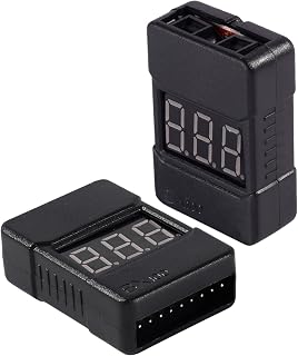 Wishiot 2PCS Mini Portable BX100 1-8S Lipo Battery Voltage Tester/ Low Voltage Buzzer Alarm for Lipo/Li-ion/LiMn/Li-Fe Battery